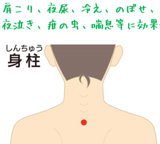 不安感、イライラ、眠れないときに心を整えるツボ『身柱（しんちゅう）